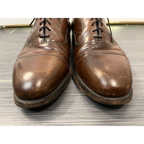 Johnston & Murphy Brown Melton Cap Toe Lace Up Oxford Dress Shoes Size 8.5D